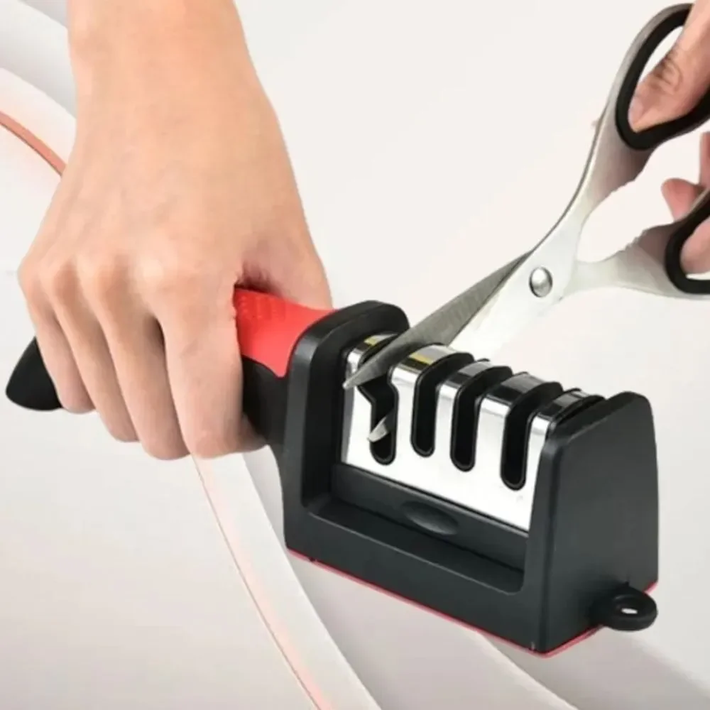 4-Stage Knife, Scissor Sharpener - Universal Kitchen Knife & Scissor All Kind Of